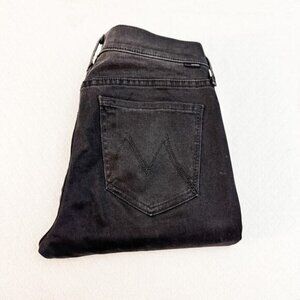 Mother Looker Zip Fray Wait Until Dark Black Denim Jeans Size 27